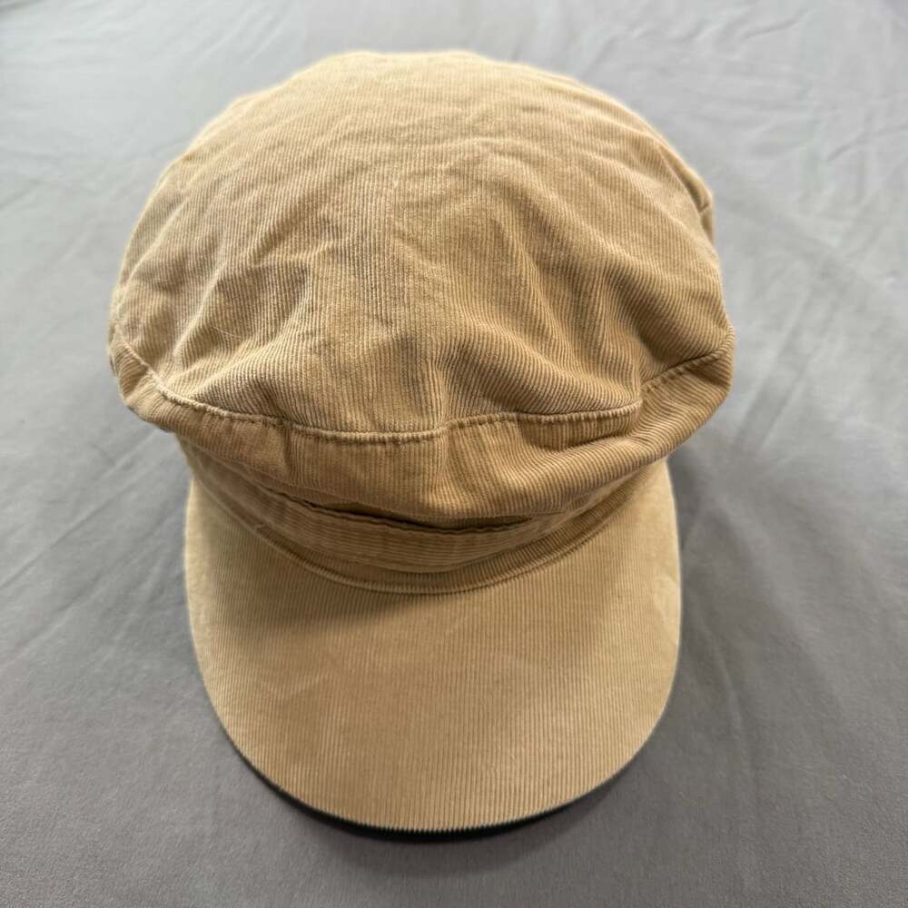 Vintage Corduroy Newsboy Cabbie Cap Tan Cotton One Size Made in China